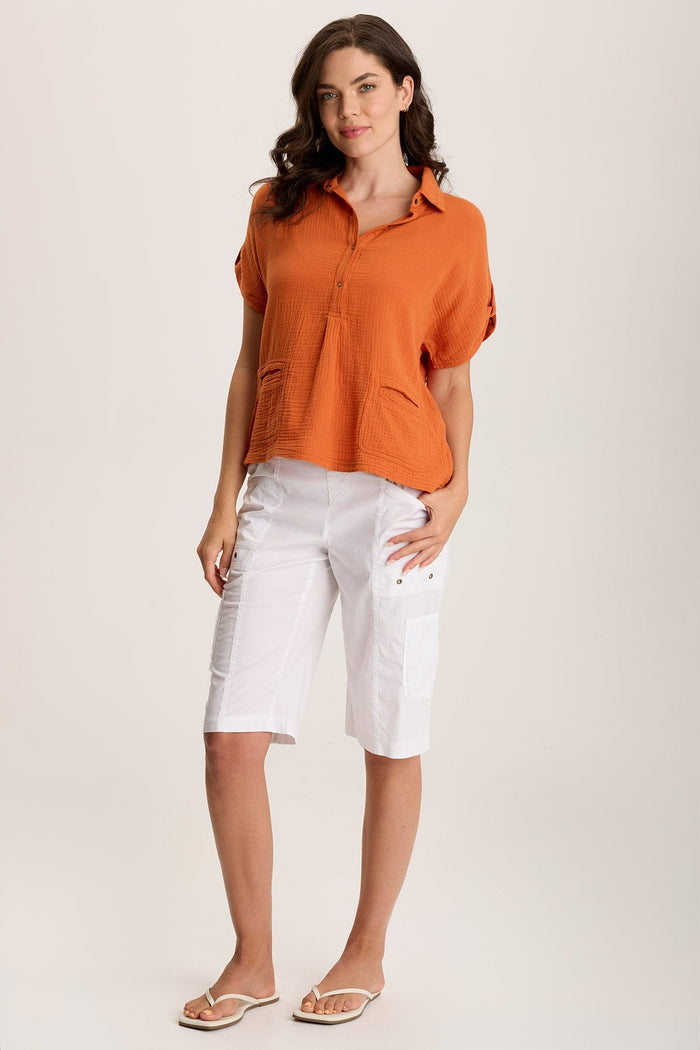 XCVI Anders Short Sleeve Collared Top