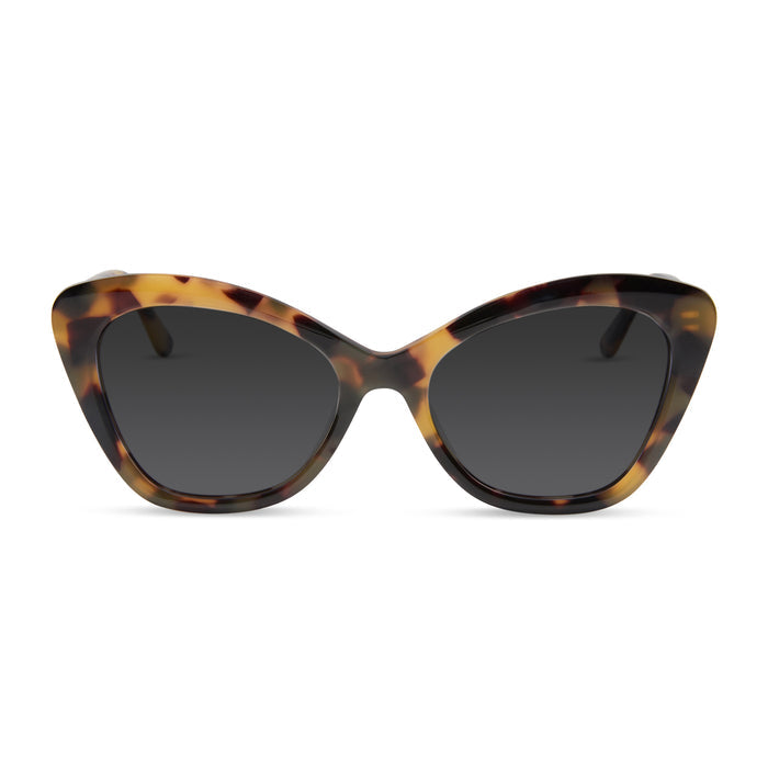 diff eyewear featuring the betty cat eye prescription sunglasses with a brown kombu frame front view