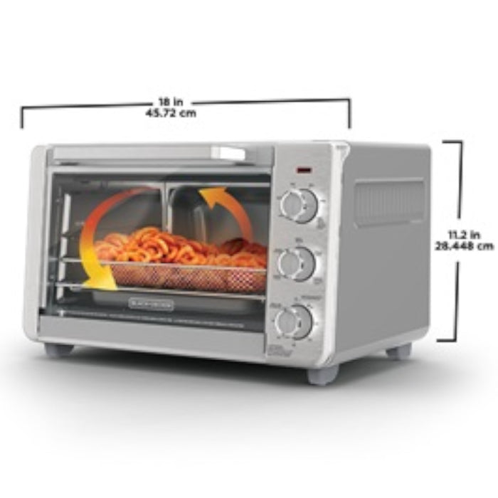 BLACK+DECKER Crisp 'N Bake™ Air Fry 6-Slice Toaster Oven - Factory Certified with Full Warranty - TO3405SSC