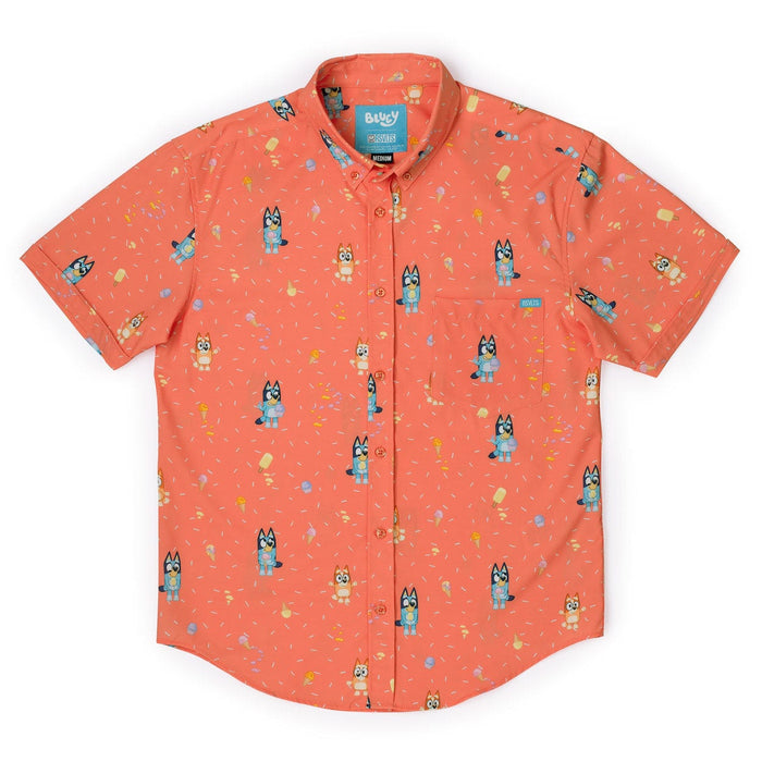 RSVLTS XS Bluey Youth Short Sleeve Shirt Bluey "Don't Let It Melt" Youth – KUNUFLEX Short Sleeve Shirt