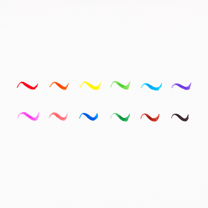 Brilliant Brush Markers art color swatches - set of 12