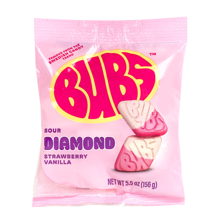 Bubs Sour Diamond Strawberry Vanilla Gummy Candy Peg Bag - 8 Count