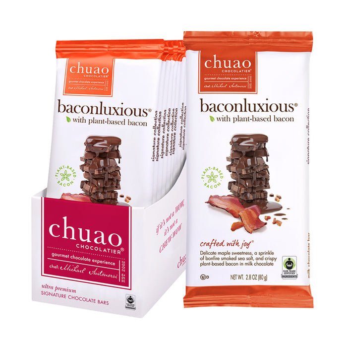 Chuao Chocolatier Plant Based Baconluxious Chocolate Bar - 24 Count