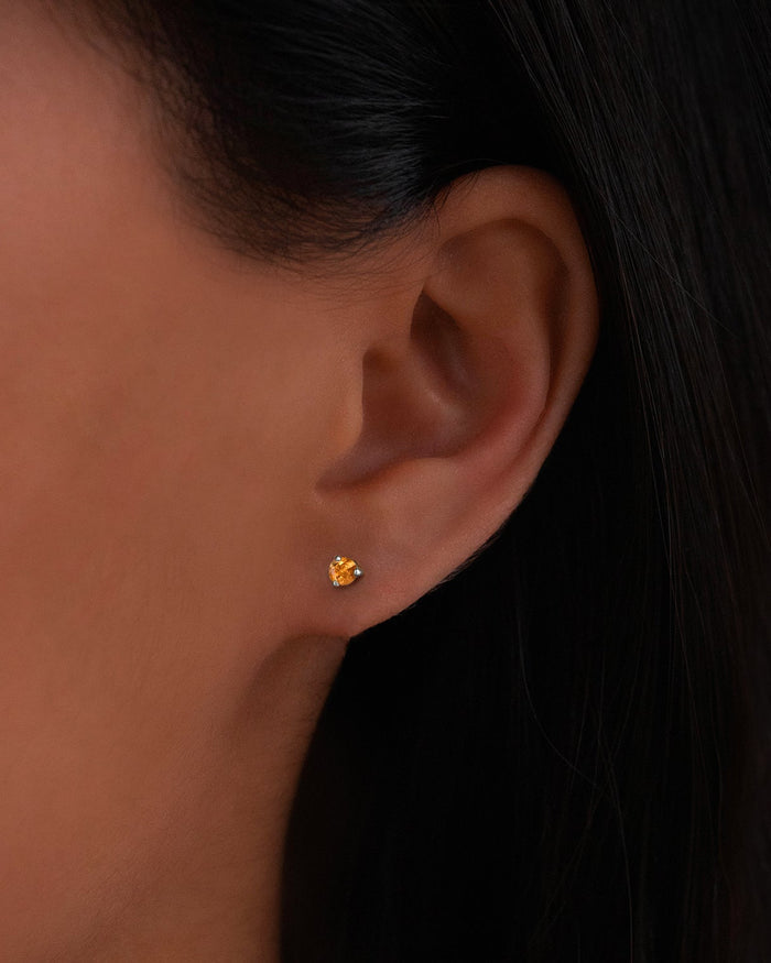 Citrine Birthstone Studs