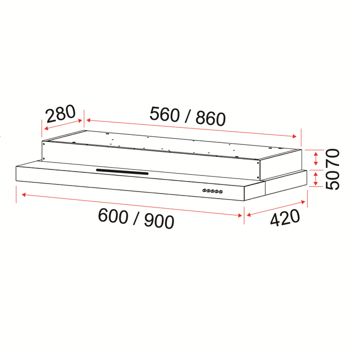 EFCH9201TSS 90CM SEMI-INTEGRATED HOOD