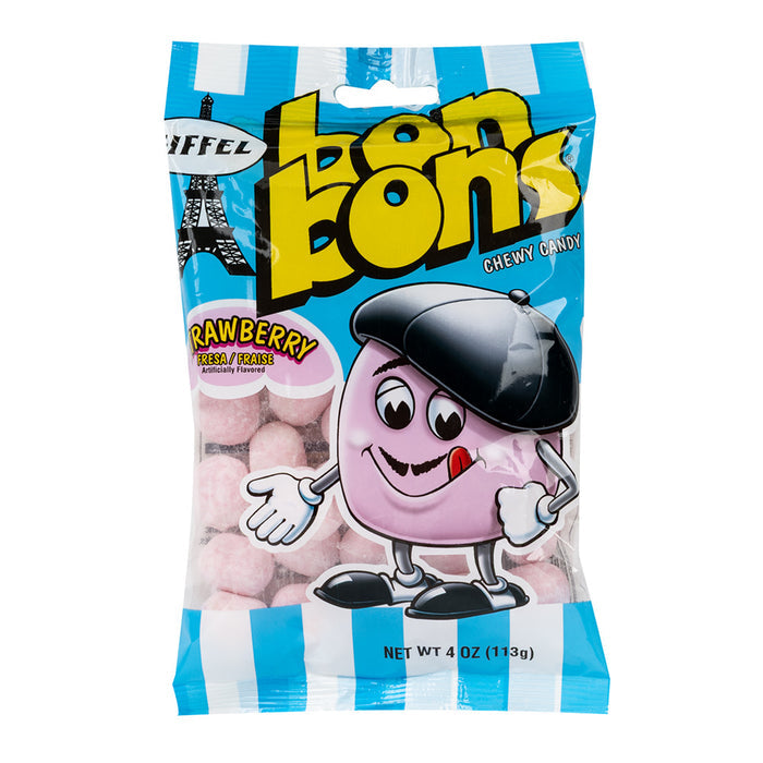 Eiffel Bon Bons Strawberry Chewy Candy Peg Bag - 12 Count