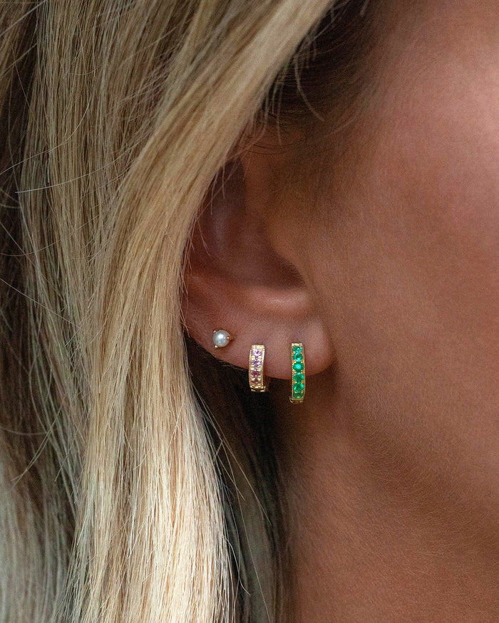 Emerald Pave Huggies