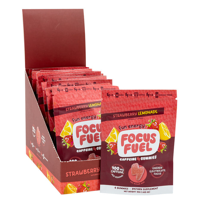 Focus Fuel Strawberry Lemonade Gummy Candy Bags - 12 Count
