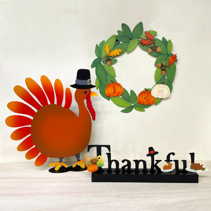 Folk Art Pumpkin Mini Art Pop Magnets S/3