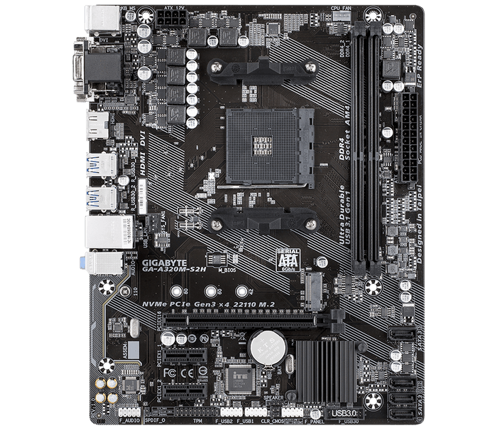 GIGABYTE GAA320MS2H AMD Socket AM4 AMD Ryzen 3000 Desktop Ready Motherboard