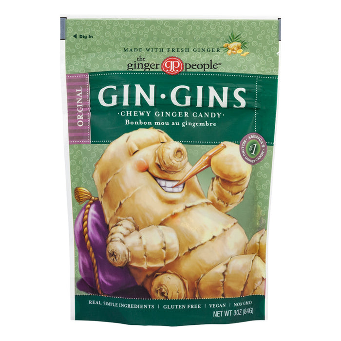 Ginger People Chews Original Ginger 3oz Bag - 12ct
