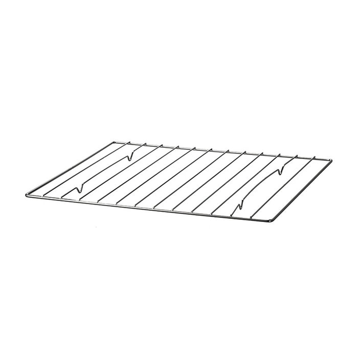 Der Unold Gitterrost für OFEN Electronic 68846 ist ein rechteckiger Metall-Backofenrost mit parallelen horizontalen Stäben und Stützstangen, abgebildet vor einem schlichten weißen Hintergrund.