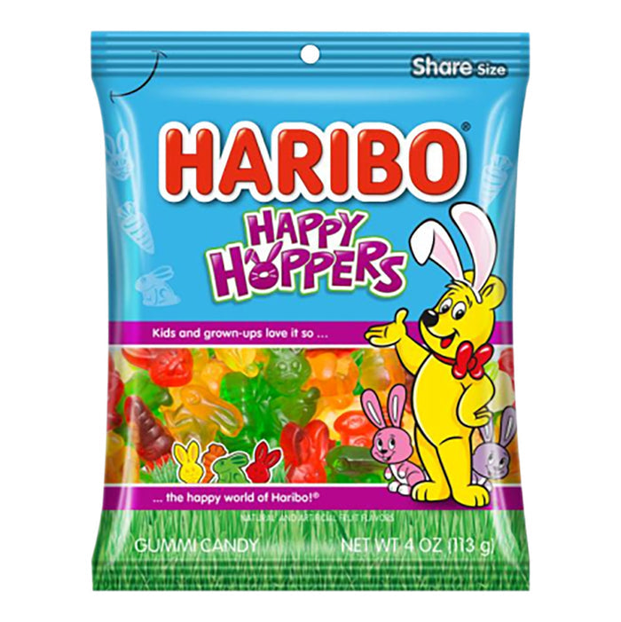 Haribo Happy Hoppers Gummy Candy Peg Bag - 12 Count
