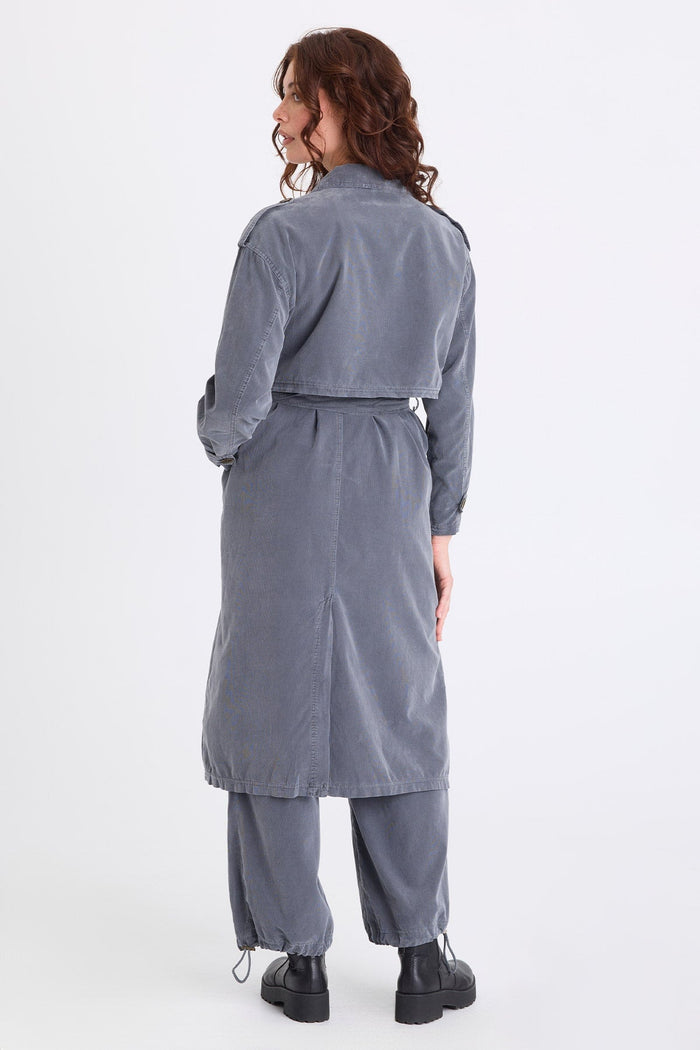 XCVI Harun Corduroy Belted Trench