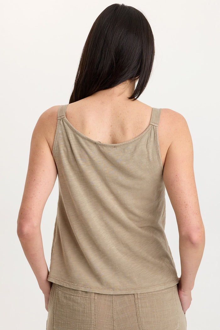 Wearables Hedley Gauze/Jersey Box Pleat Tank