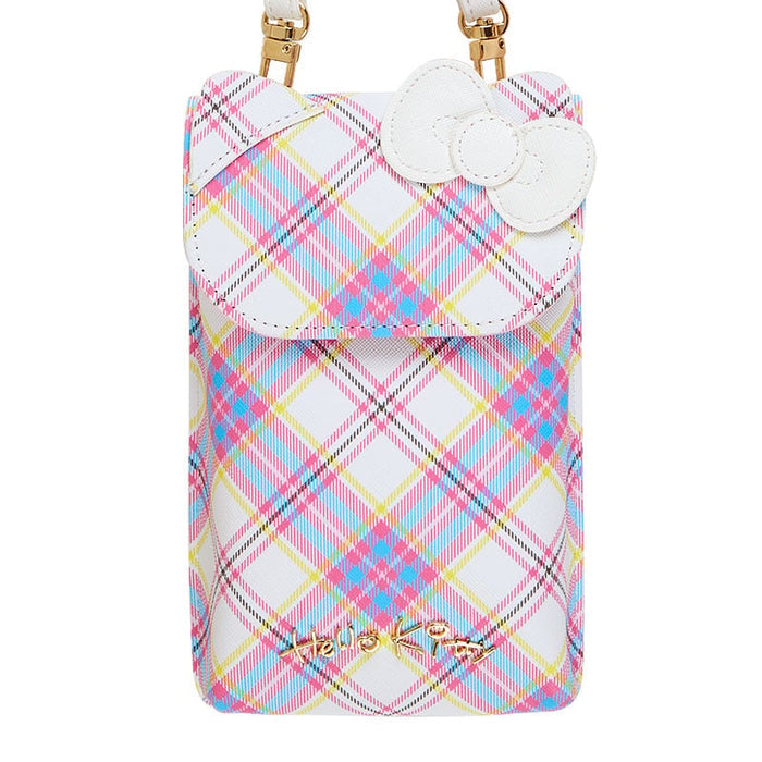 Hello Kitty Crossbody Phone Bag (Hello Kitty Dress Tartan Series) Bags Japan Original