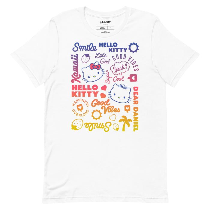 Hello Kitty & Dear Daniel Good Vibes Tee Apparel Printful White XS