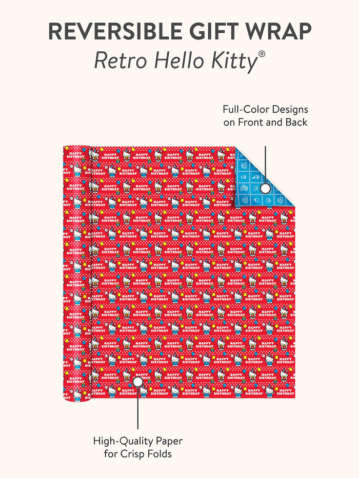 Hello Kitty x Studio Oh! Retro Red Reversible Gift Wrap Gift Wrap Studio Oh!