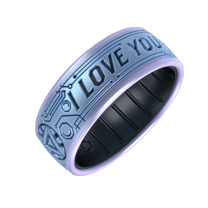 Marvel Silicone Rings - I Love You 3000 - Moonstone/Black Pearl