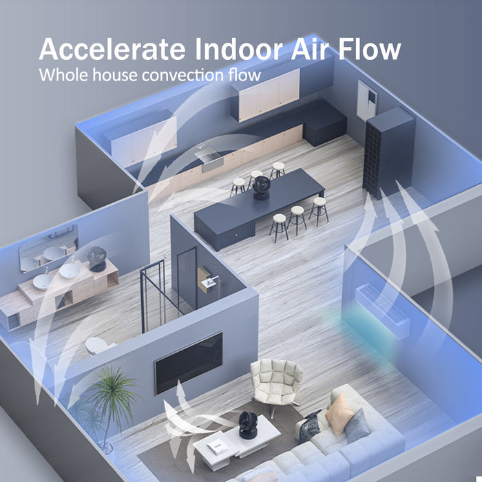 iFan 9" Air Circulator Fan – Concentrated Airflow, Desk Fan, Adjustable Tilt, Oscillation, Portable, Silent, 3-Speed, black, IF7409