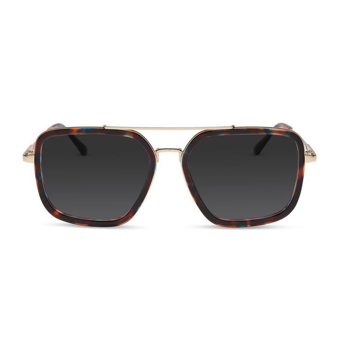 diff eyewear featuring the jordan navigator prescription sunglasses with a confetti tortoise frame front view