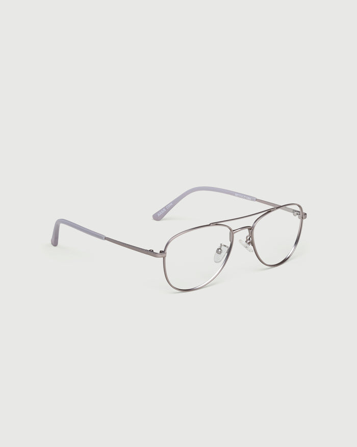 Coin::Julius Eyeglasses pilot gray metal front diagonal