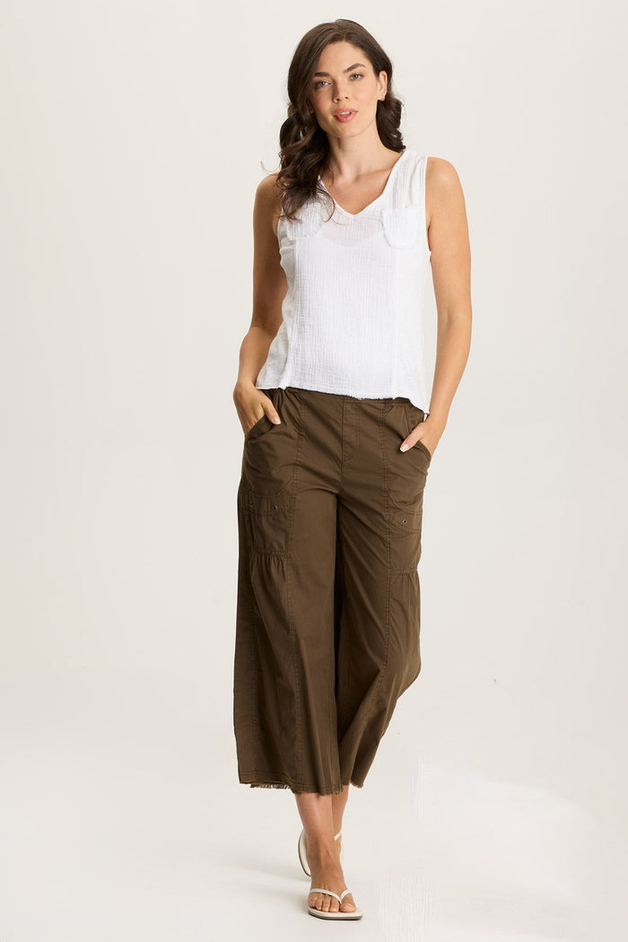 XCVI Kirkley Gauze/Jersey V-Neck Tank