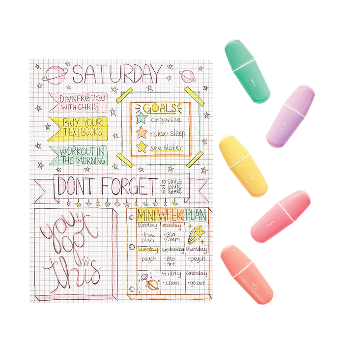 OOLY Le Bonbon Patisserie Pastel Highlighters in use