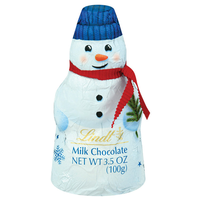 Lindt Milk Chocolate Foiled Snowman Candy - 18 Count