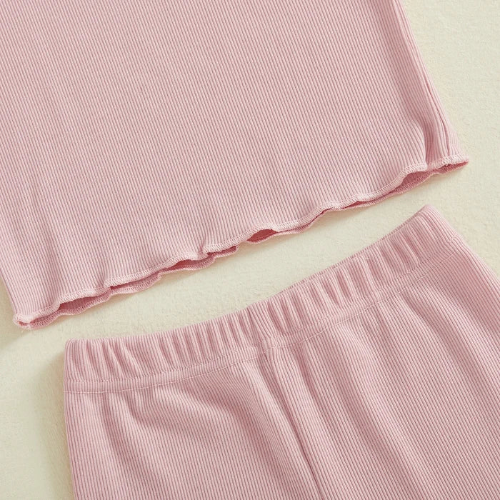 LITTLE BOWTIE Ribbed Ruffle Outfit