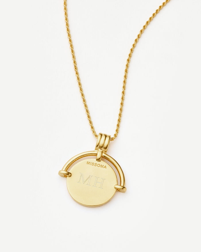Lucy Williams Medium Engravable Roman Arc Coin Necklace | 18k Gold Plated Necklaces Missoma