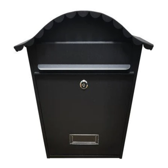 Manor Grain Black Steel Postbox