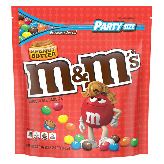 M&M's Peanut Butter Chocolate Candy Party Size Pouches - 6 Count