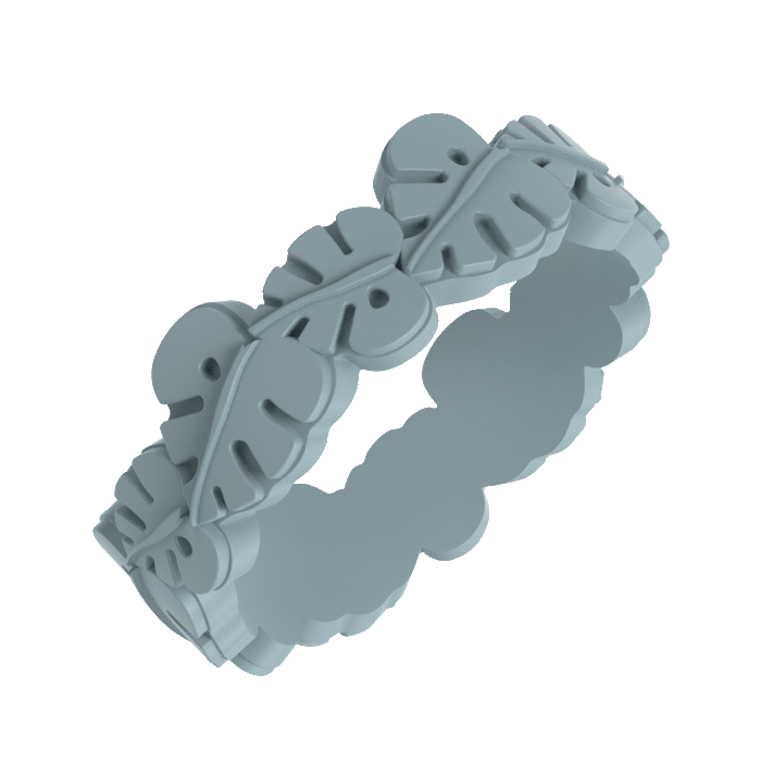 Monstera Leaf Accent Silicone Ring - Lagoon