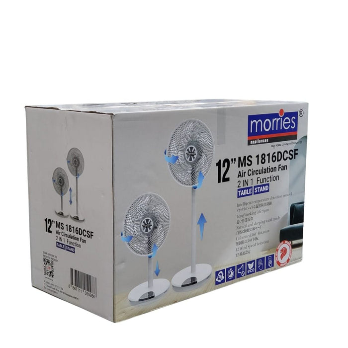 Morries 12 Inches 2 In 1 Remote Air Circulation Stand Fan MS 1816DCSF
