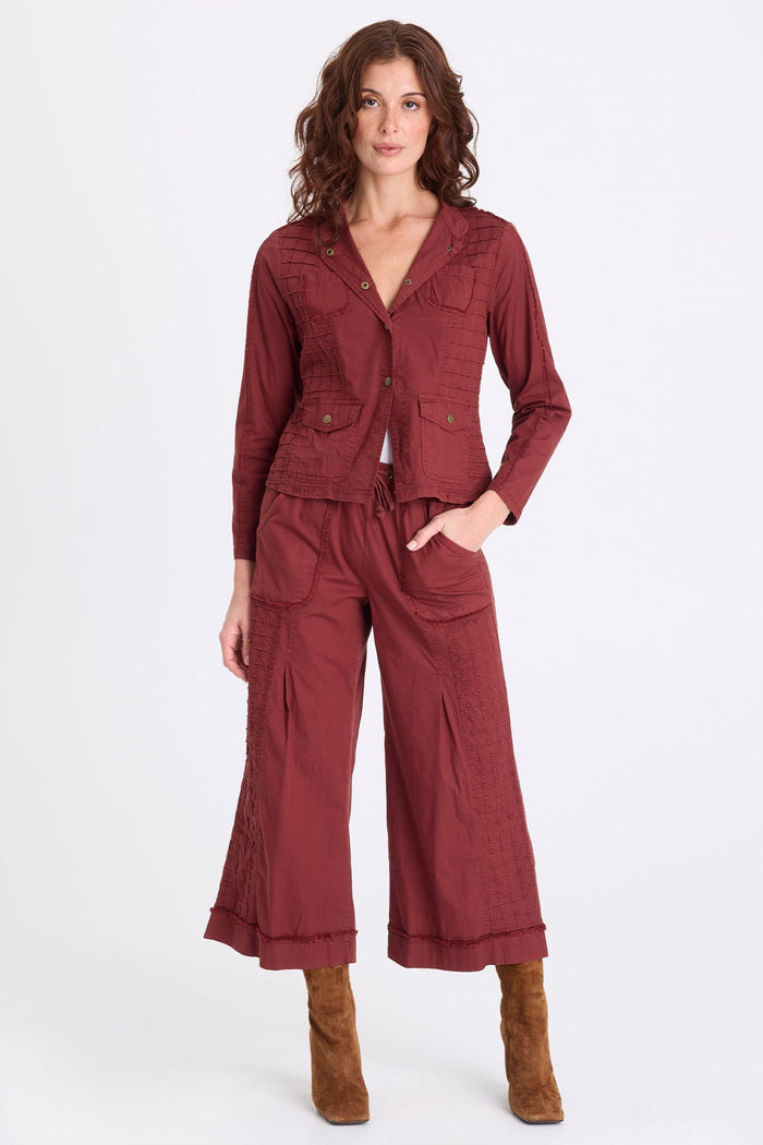 XCVI Mousa Poplin Grid Pintuck Blazer