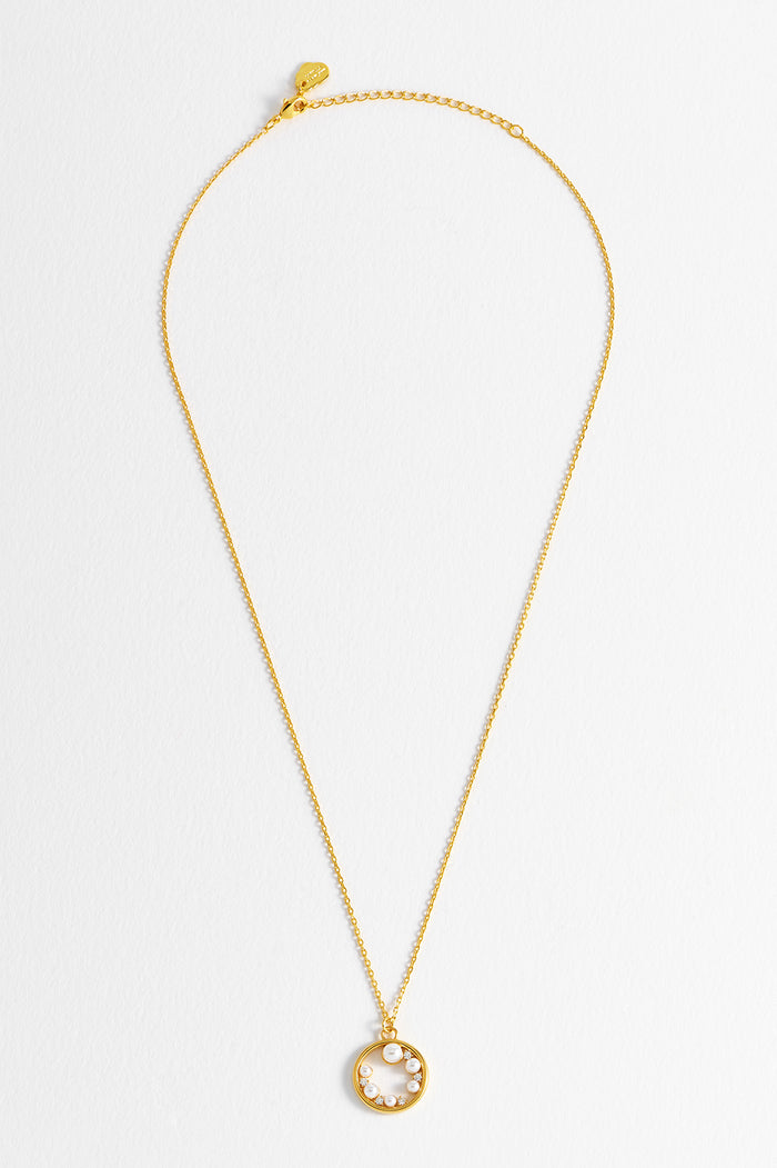 Pearl CZ Cut-Out Pendant