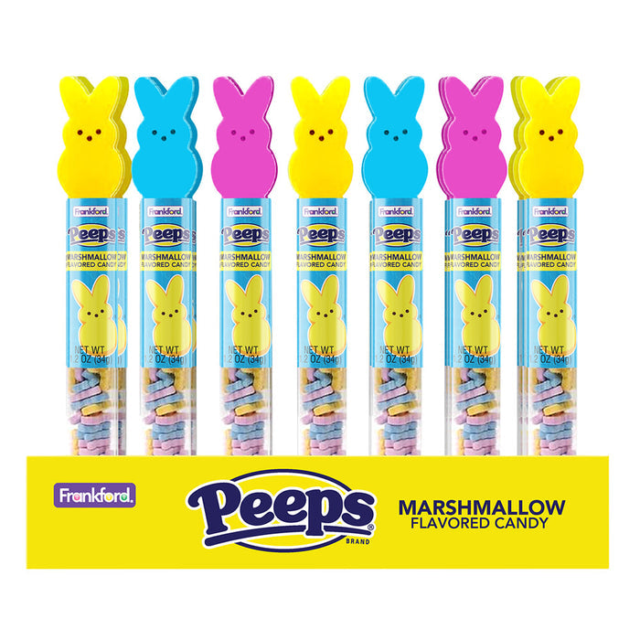 Peeps Bunny Marshmallow Candy Tube with Topper - 12 Count