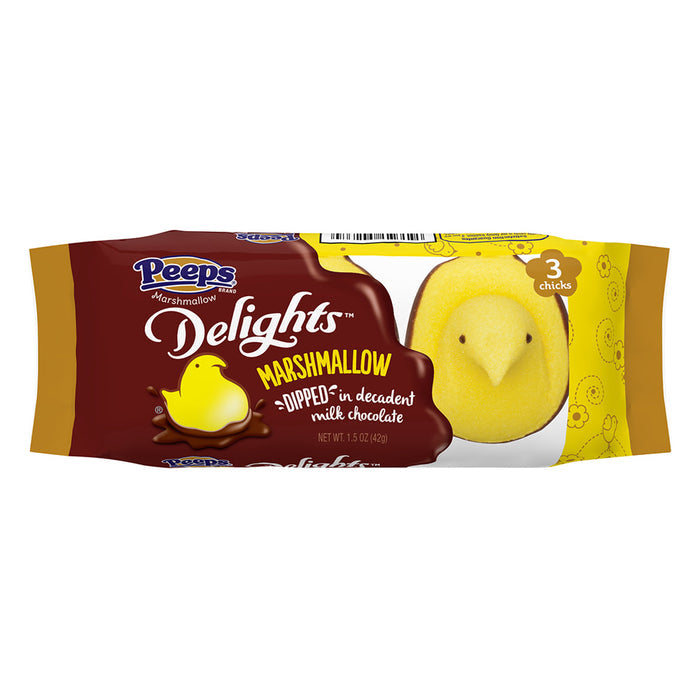 Peeps Delights Milk Chocolate Dipped Marshmallow Candy Trays - 24 Count