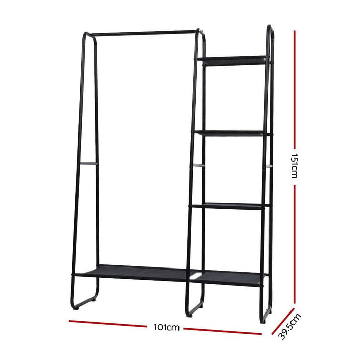 Portable Clothes Rack Garment Hanging Stand Closet Storage Organiser Shelf Home -Home Living Store - -