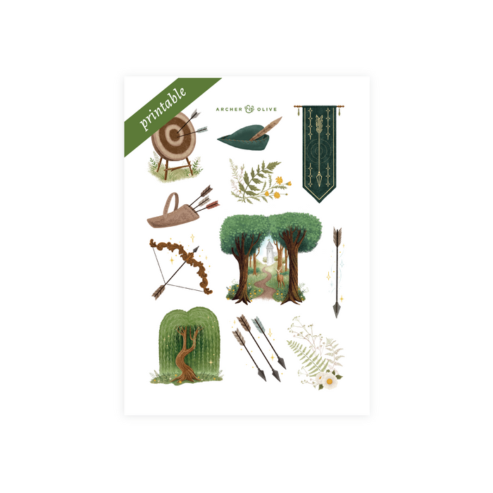 Printable Sticker: The Archer - Archer and Olive