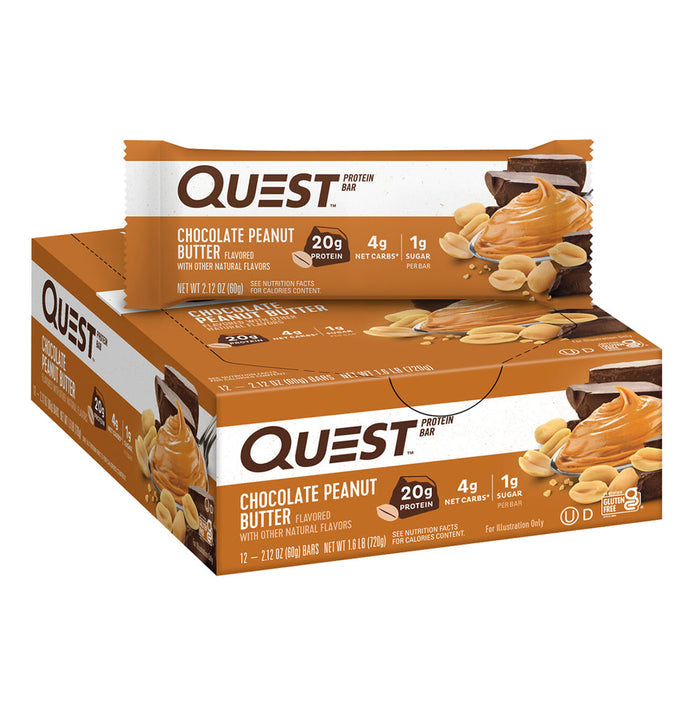 Quest Chocolate Peanut Butter Protein Bars - 12 Count