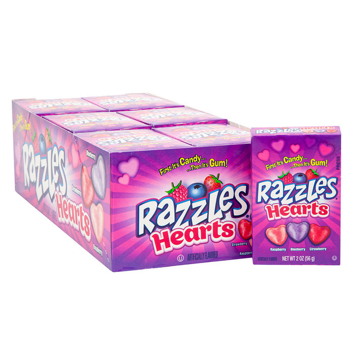 Razzles Hearts Candy Boxes - 24 Count