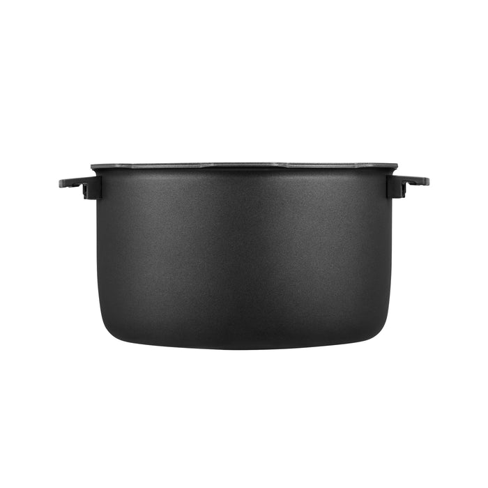 Replacement X-Wall Black coated inner cooking pot for Cuckoo rice cookers, shown with side handles. (INNERPOT-CMC-QAB50)
