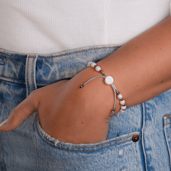 6mm Beaded Bracelet - Pearl & Rose Gold