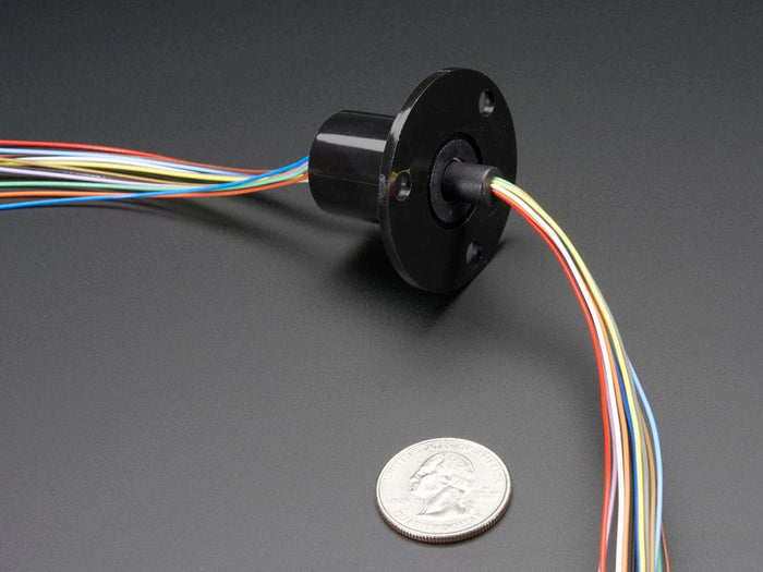 Slip Ring with Flange - 22mm diameter, 12 wires, max 240V @ 2A by The Pi Hut - The Pi Hut