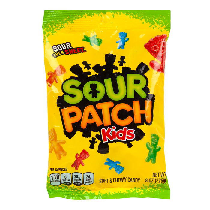 Sour Patch Kids Sour Gummy Candy Peg Bag - 12 Count