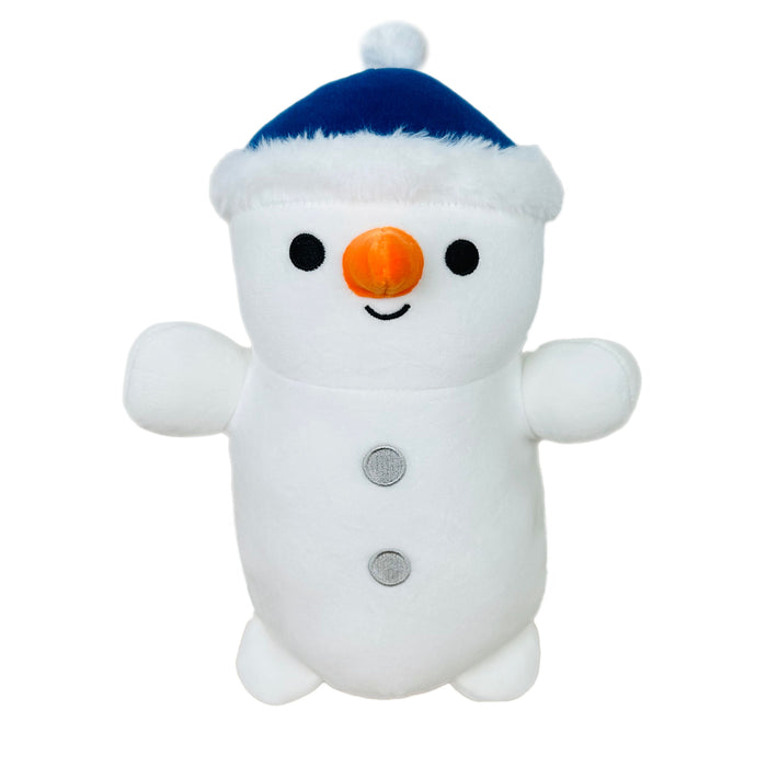 Squishmallow 10 Inch Manny the Snowman with Blue Hat Christmas Hug Mees Plush Toy