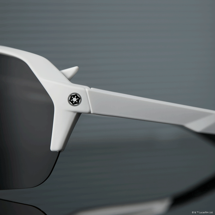 lifestyle - star wars x diff sport stormtrooper sunglasses animated image of hinge flaps