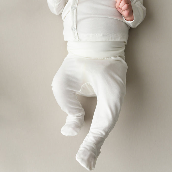 Footie Pants of Take Me Home Set with Bow in Cloud White